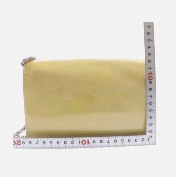 CHANEL Yellow Patent Leather Wallet on Chain - Picture 2 of 10